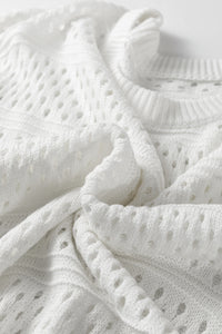 Boho Knit (Off White) Relaxed Fit Short Sleeve Sweater