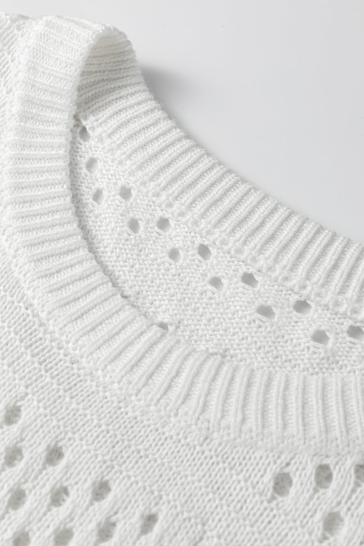 Boho Knit (Off White) Relaxed Fit Short Sleeve Sweater