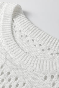 Boho Knit (Off White) Relaxed Fit Short Sleeve Sweater