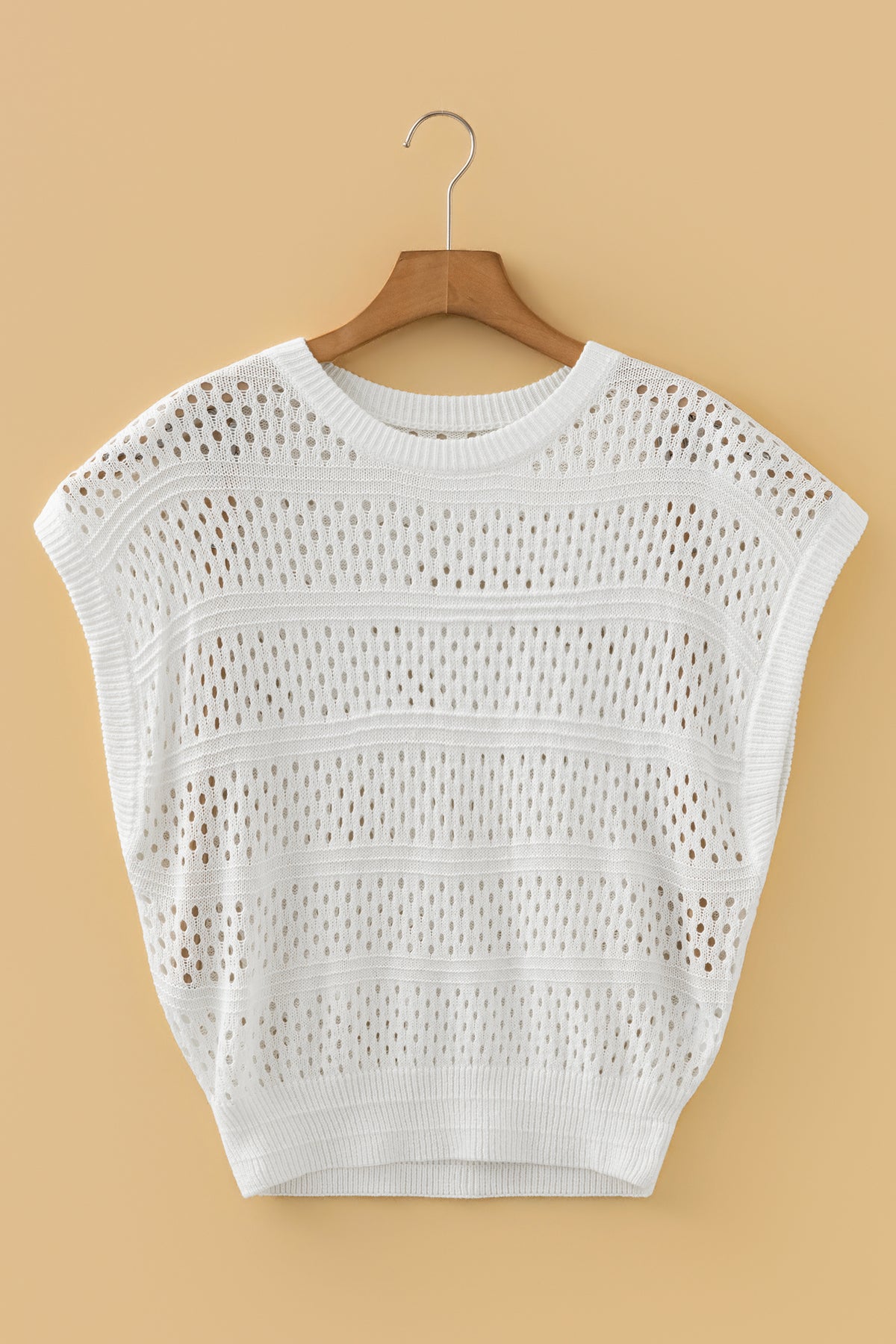Boho Knit (Off White) Relaxed Fit Short Sleeve Sweater