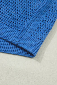 Blue American Flag Knit Short Sleeve Top