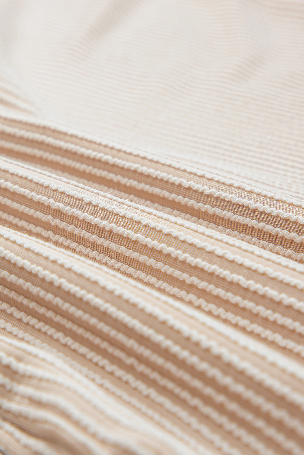 Tan Ribbed T-Shirt Dress with White Trim & Chest Pocket