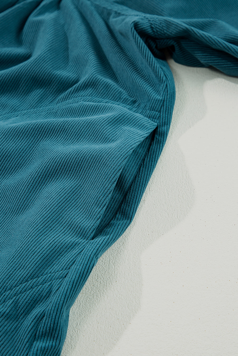 Corduroy (Blue) 3/4 Bracelet Sleeve Mini Dress w/Pockets