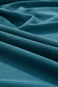 Corduroy (Blue) 3/4 Bracelet Sleeve Mini Dress w/Pockets