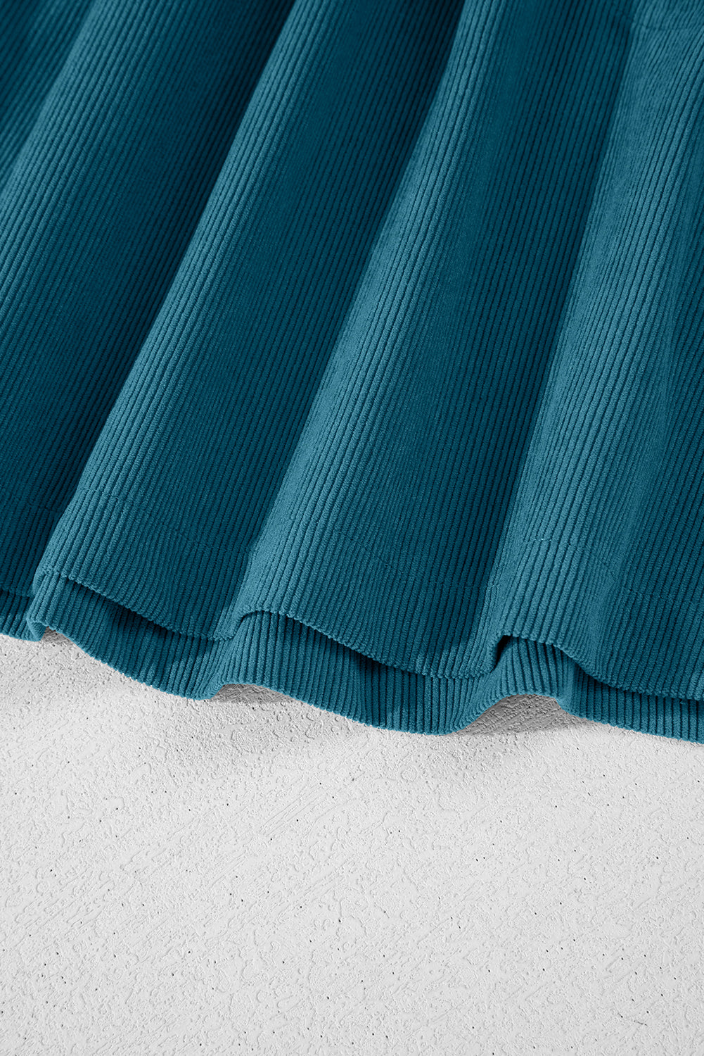 Corduroy (Blue) 3/4 Bracelet Sleeve Mini Dress w/Pockets