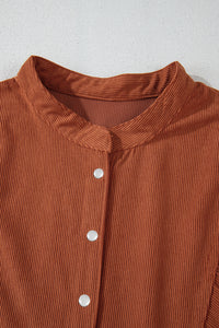 Corduroy (Rust) 3/4 Bracelet Sleeve Mini Dress w/Pockets