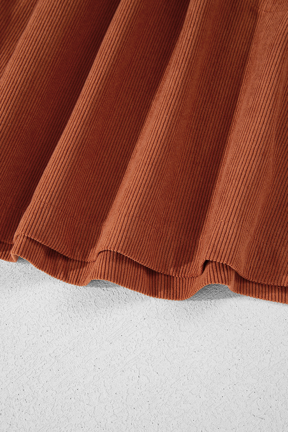 Corduroy (Rust) 3/4 Bracelet Sleeve Mini Dress w/Pockets