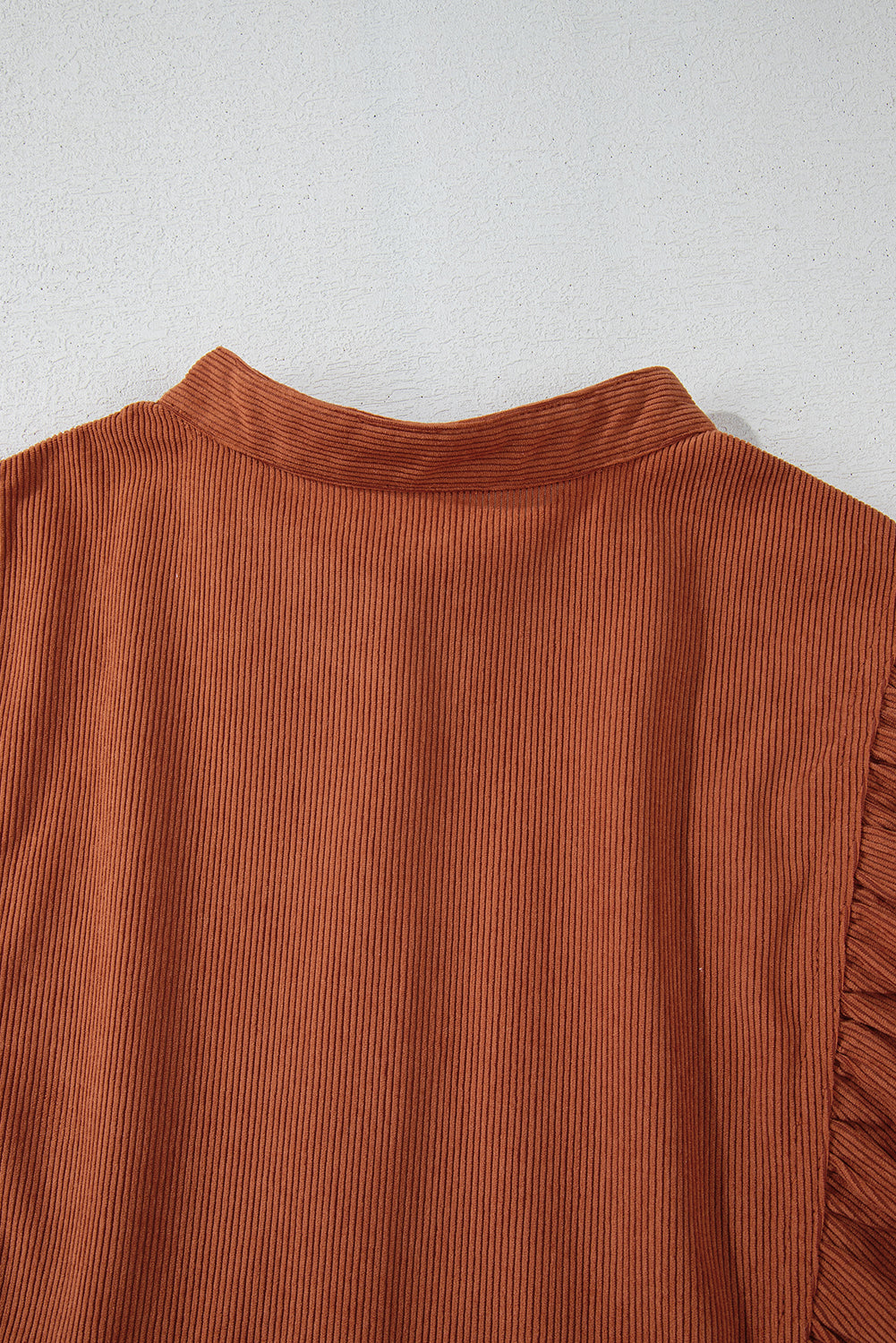 Corduroy (Rust) 3/4 Bracelet Sleeve Mini Dress w/Pockets