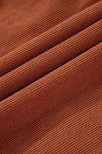 Corduroy (Rust) 3/4 Bracelet Sleeve Mini Dress w/Pockets