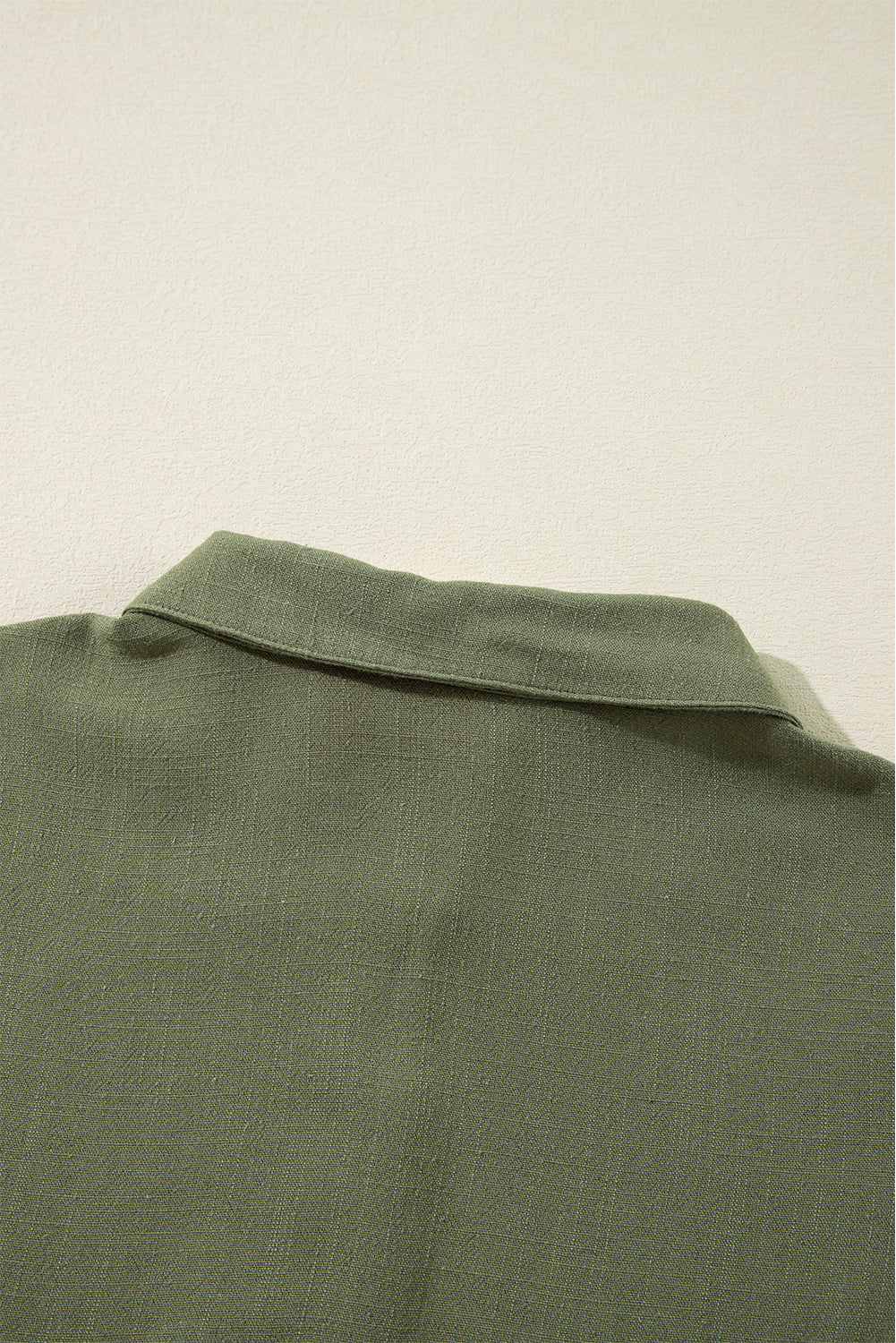 Puff Sleeve (Army Green) Tiered Long Sleeve Mini Dress - Viscose & Linen