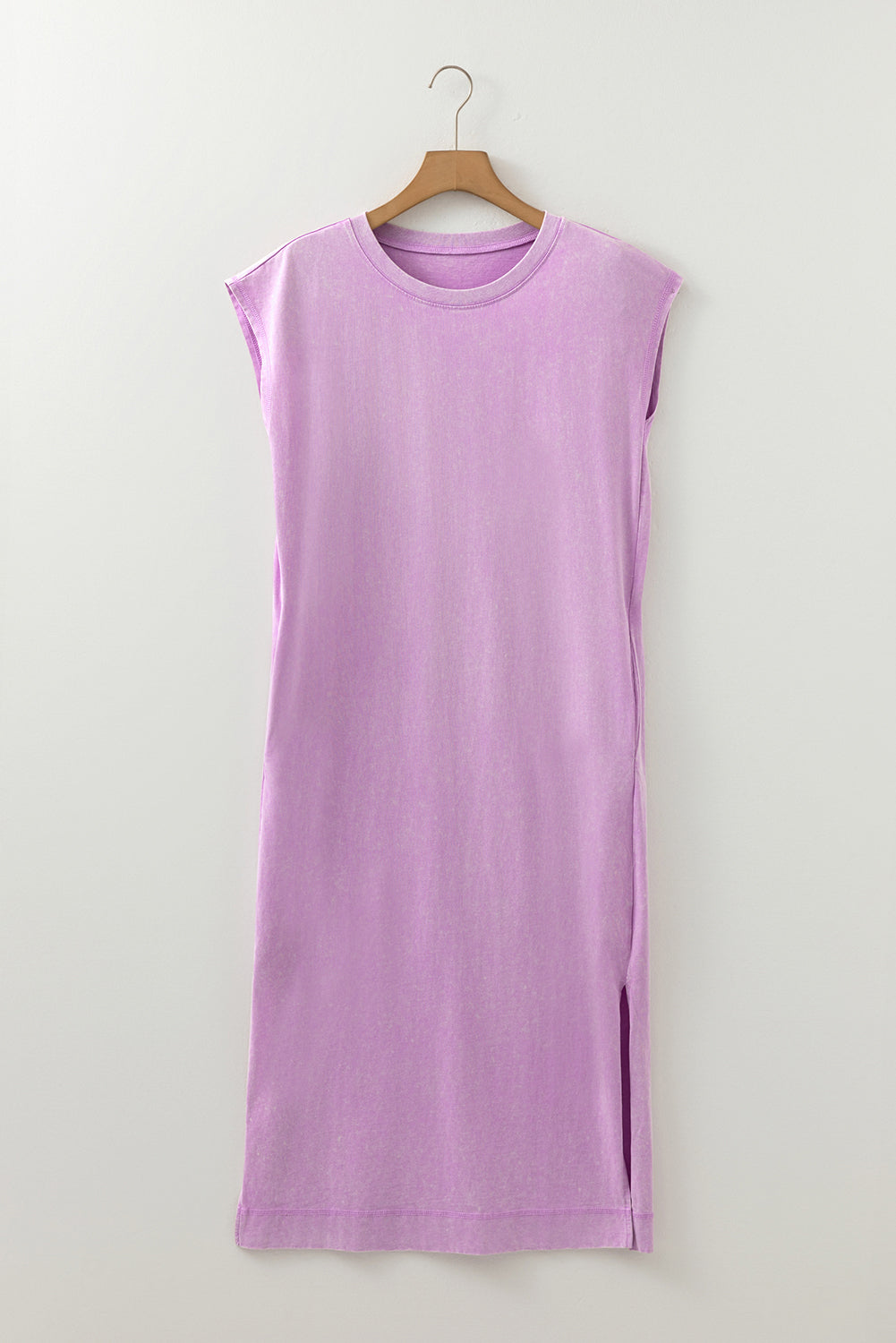 Mineral Wash (Purple) T-Shirt Long Dress with Pockets