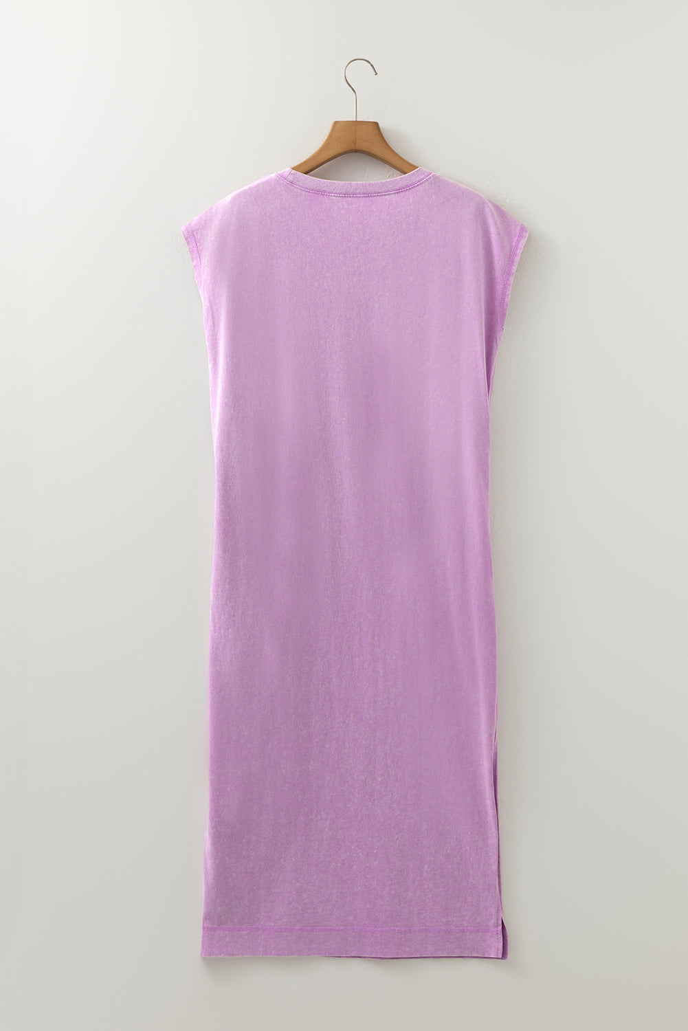 Mineral Wash (Purple) T-Shirt Long Dress with Pockets