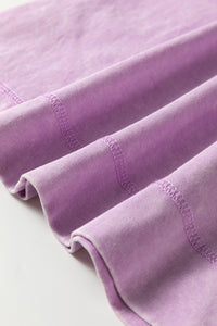 Mineral Wash (Purple) T-Shirt Long Dress with Pockets