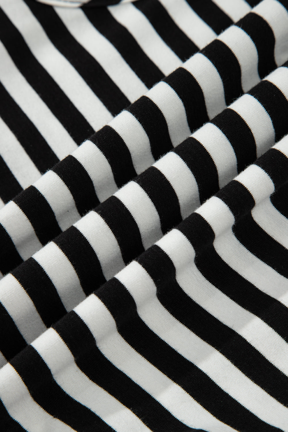 Cotton Black and White Striped Flowy Mini Dress
