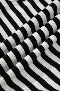 Cotton Black and White Striped Flowy Mini Dress