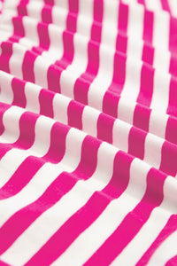 Cotton Pink and White Striped Flowy Mini Dress