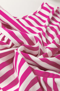 Cotton Pink and White Striped Flowy Mini Dress