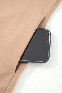 Clara Beige Braided Trim Puff-Sleeve Dress