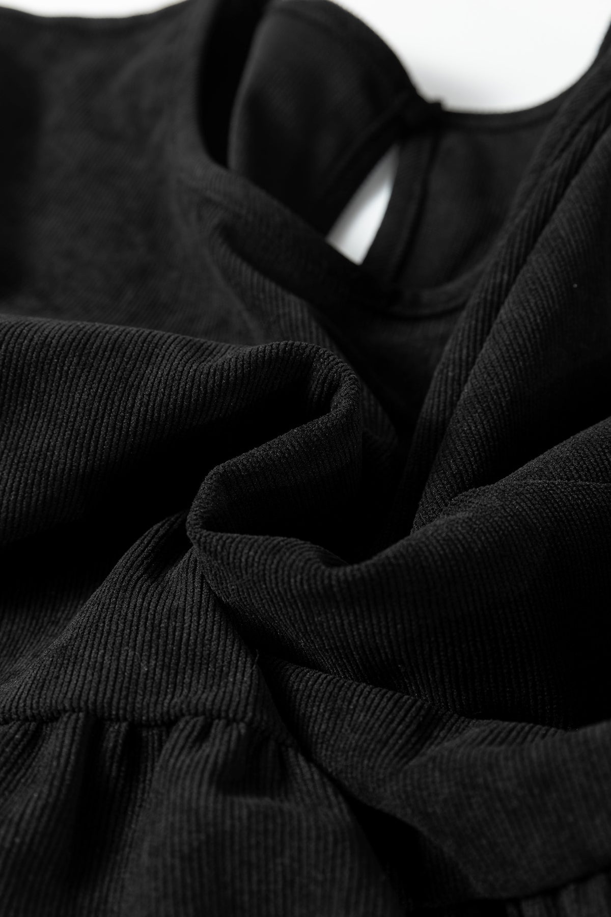 Balloon Long Sleeve (Black) Tiered Dress w/Round Neck