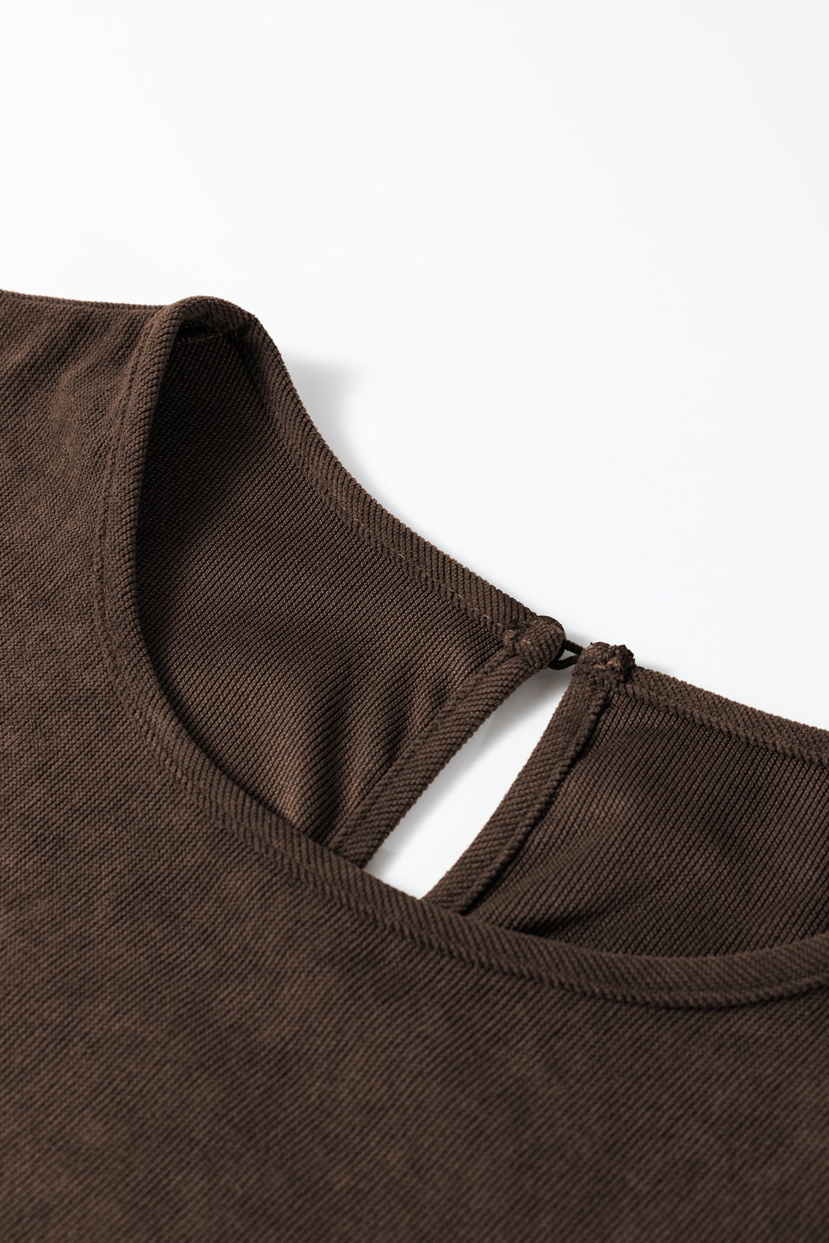 Balloon Long Sleeve (Chocolate) Tiered Dress w/Round Neck
