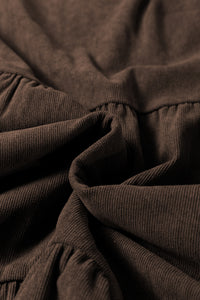 Balloon Long Sleeve (Chocolate) Tiered Dress w/Round Neck