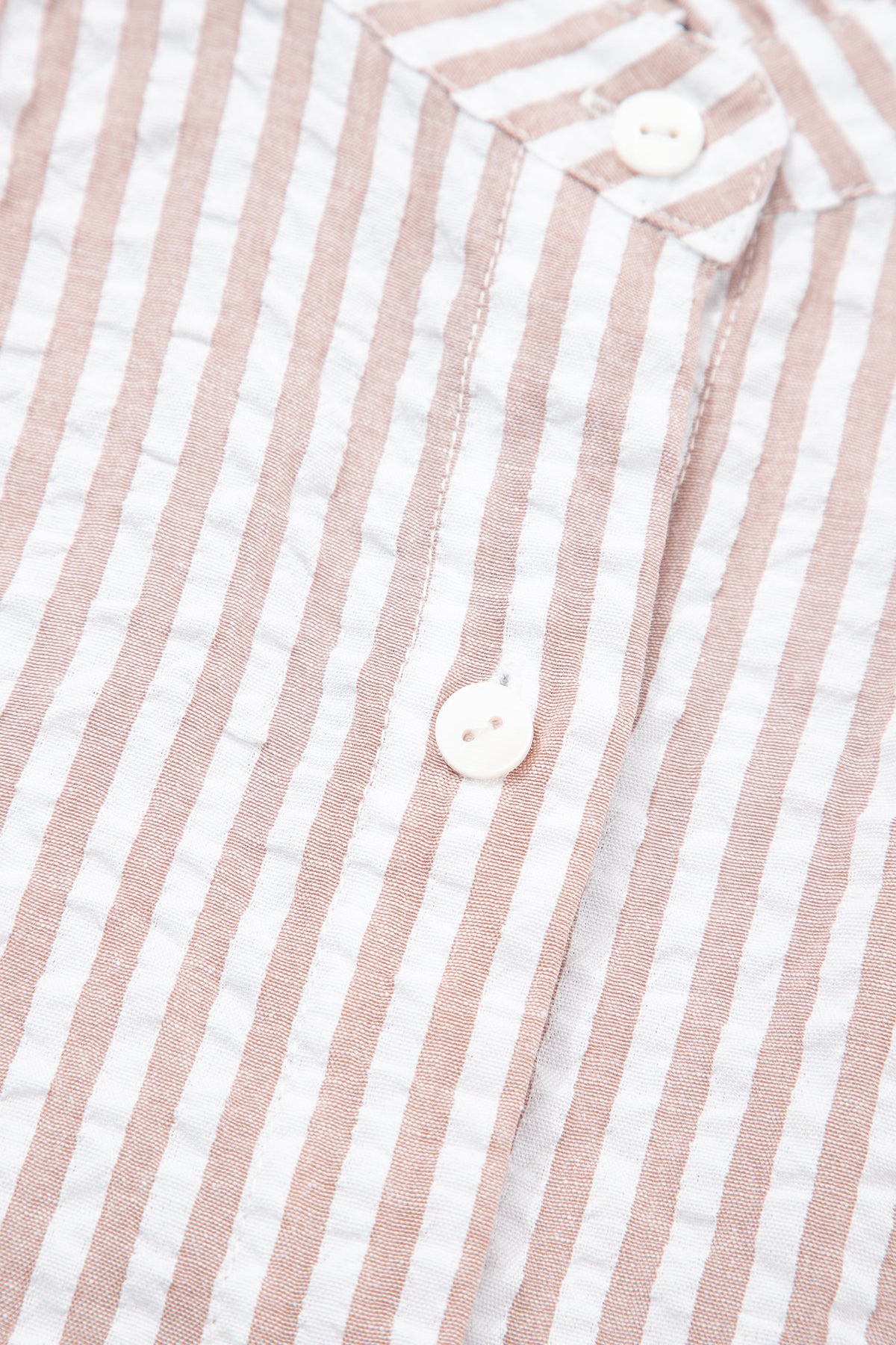 Fancy Tan & White Striped Half-Sleeve Dress