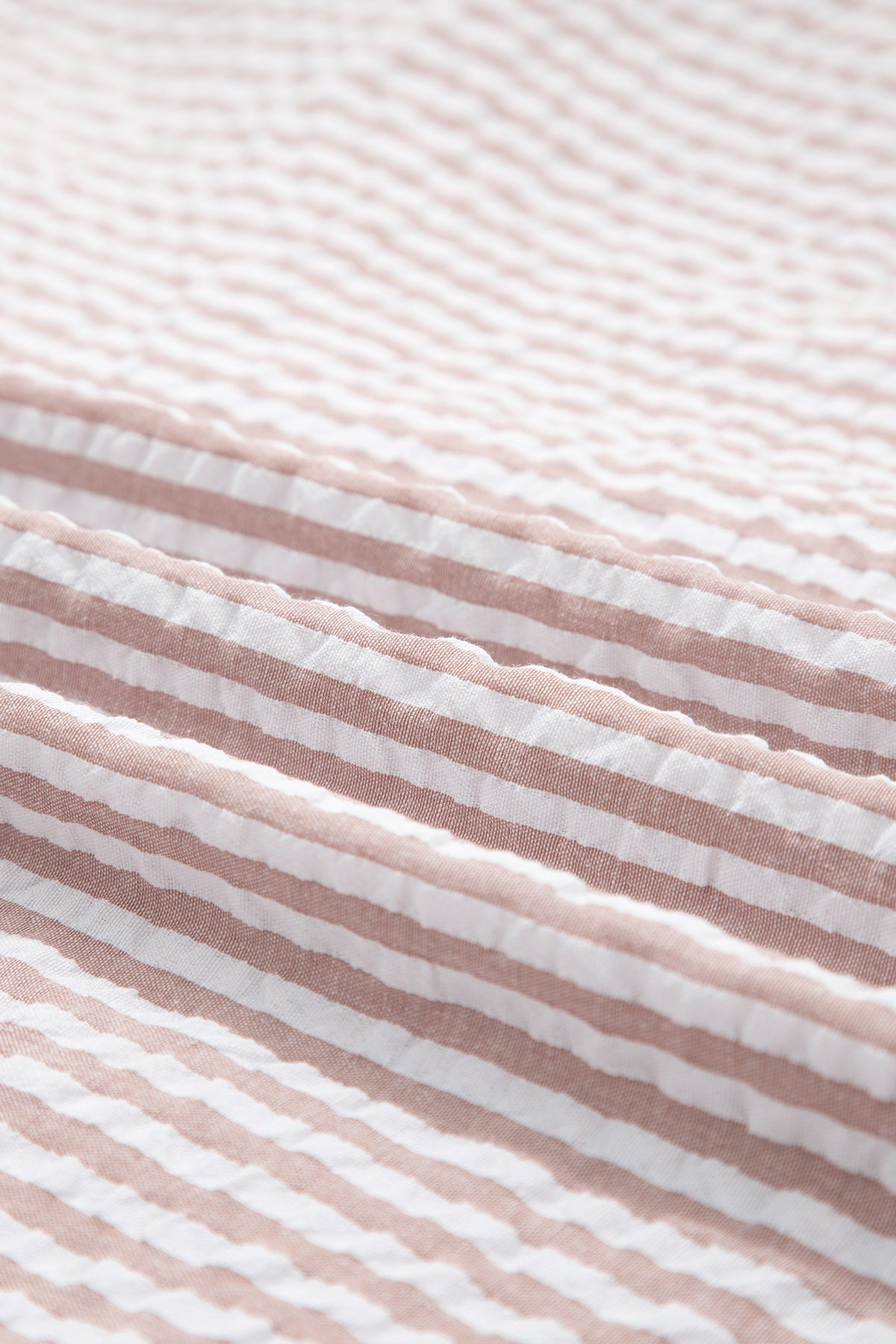 Fancy Tan & White Striped Half-Sleeve Dress