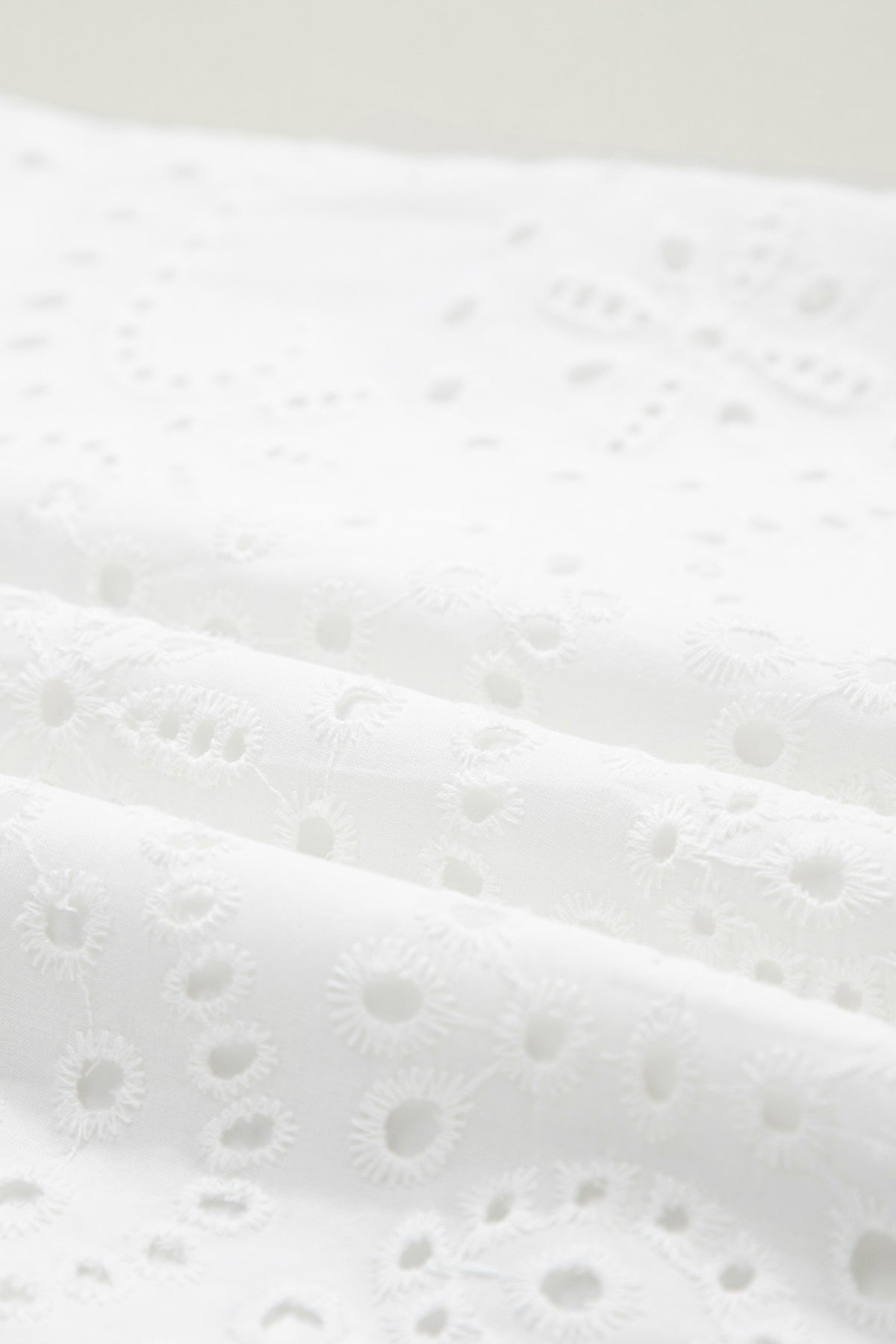 White (100% Cotton) Eyelet Embroidered V-Neck Mini Dress