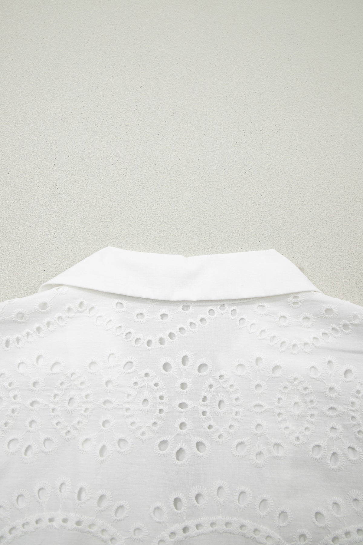 White (100% Cotton) Eyelet Embroidered V-Neck Mini Dress