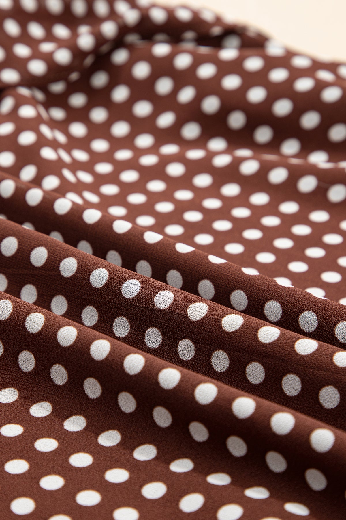 Cocoa Polka Dot Tiered Maxi Dress with Pockets & Adjustable Straps