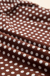 Cocoa Polka Dot Tiered Maxi Dress with Pockets & Adjustable Straps