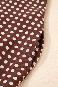 Cocoa Polka Dot Tiered Maxi Dress with Pockets & Adjustable Straps