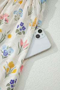 Danica Floral Print Color Block Patchwork Square Neck Maxi Dress