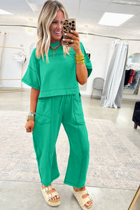 Drop Shoulder (Vivid Mint Green) Boxy Tee