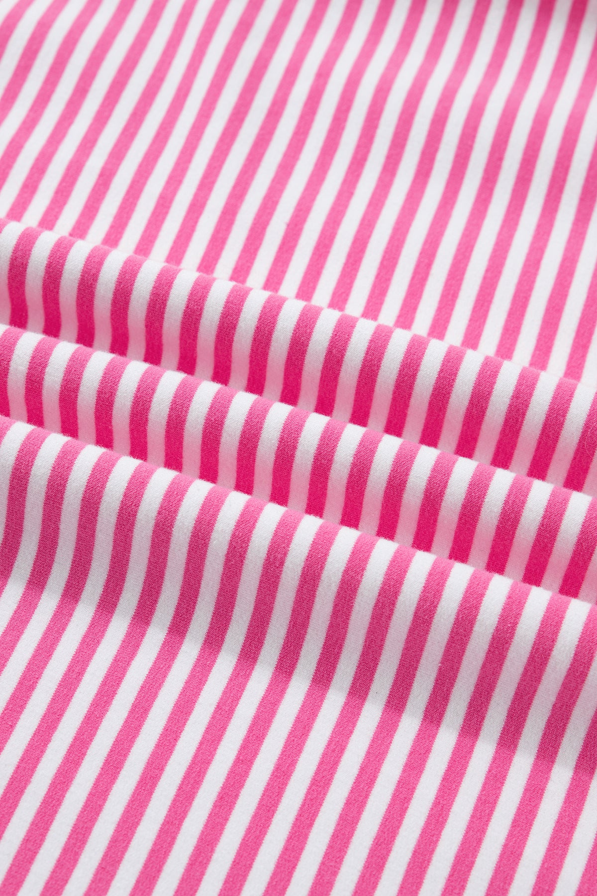 Dark Pink & White Striped Oversized Mock Neck 2Pc Sweatshirt & Shorts Set