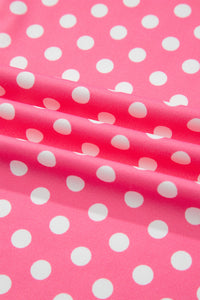 Pink & White Polka Dot Loungewear Slim Tank & Pants Set