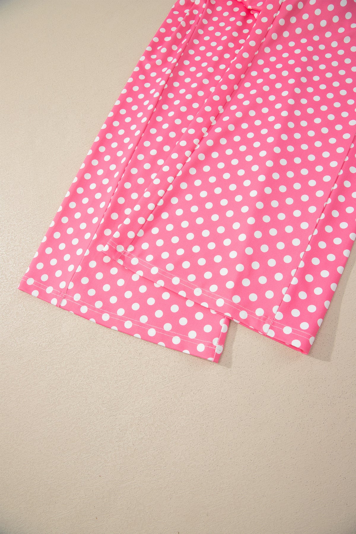 Pink & White Polka Dot Loungewear Slim Tank & Pants Set