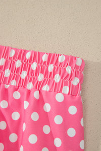 Pink & White Polka Dot Loungewear Slim Tank & Pants Set