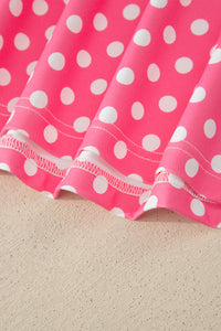 Pink & White Polka Dot Loungewear Slim Tank & Pants Set