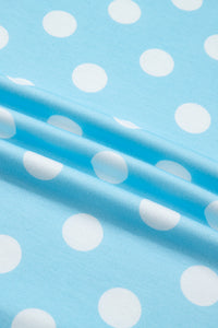 Baby Blue Polka Dot Drawstring Lounge Shorts w/Pink Contrast