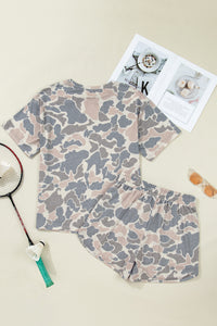 Camo Lightweight Drawstring Shorts w/Pockets (Matching Top Sold Separately)