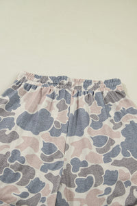 Camo Lightweight Drawstring Shorts w/Pockets (Matching Top Sold Separately)