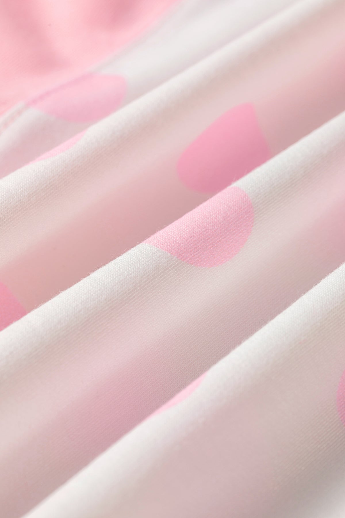 Pink & White Color Block Polka Dot Wide Leg Loungewear Set