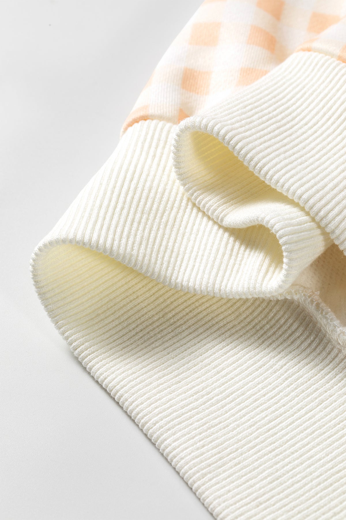 Gingham (Cream) Baggy Lightweight Sweatshirt (Matching Shorts Sold Separately)