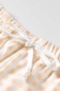 Gingham (Cream) Drawstring Shorts w/Pockets (Matching Top Sold Separately)
