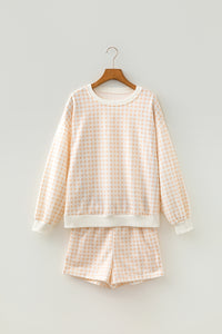 Gingham (Cream) Baggy Lightweight Sweatshirt (Matching Shorts Sold Separately)