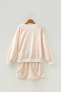 Gingham (Cream) Baggy Lightweight Sweatshirt (Matching Shorts Sold Separately)