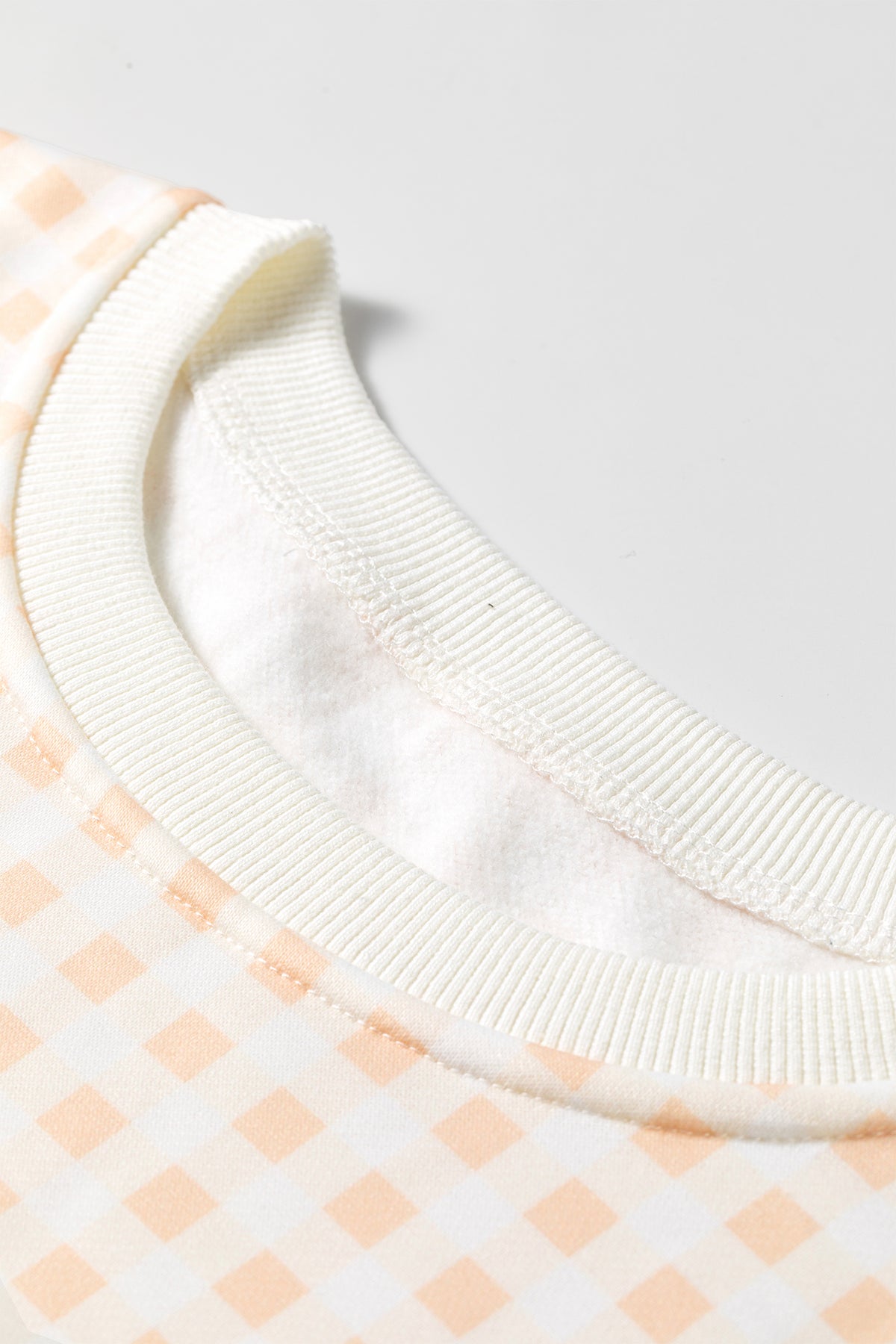 Gingham (Cream) Baggy Lightweight Sweatshirt (Matching Shorts Sold Separately)