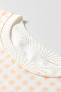 Gingham (Cream) Baggy Lightweight Sweatshirt (Matching Shorts Sold Separately)