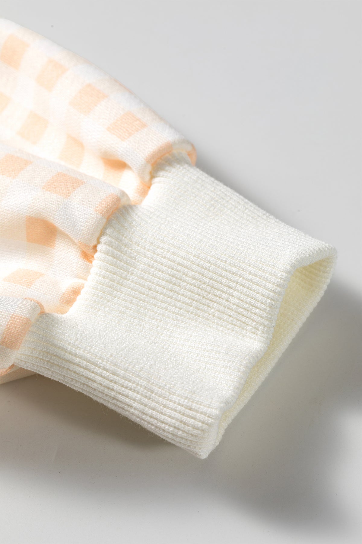 Gingham (Cream) Baggy Lightweight Sweatshirt (Matching Shorts Sold Separately)